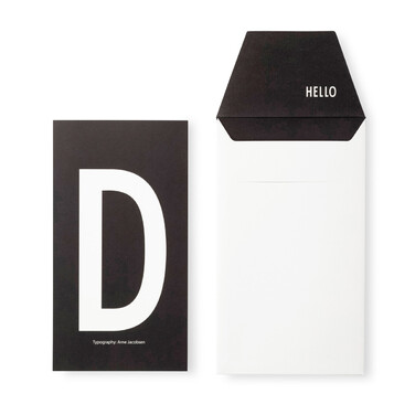 Открытка D 0,1x17x20 см черно-белая AJ Postkarte Design Letters