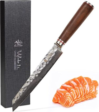 Мясной нож из натуральной дамасской стали 20 см Wakoli