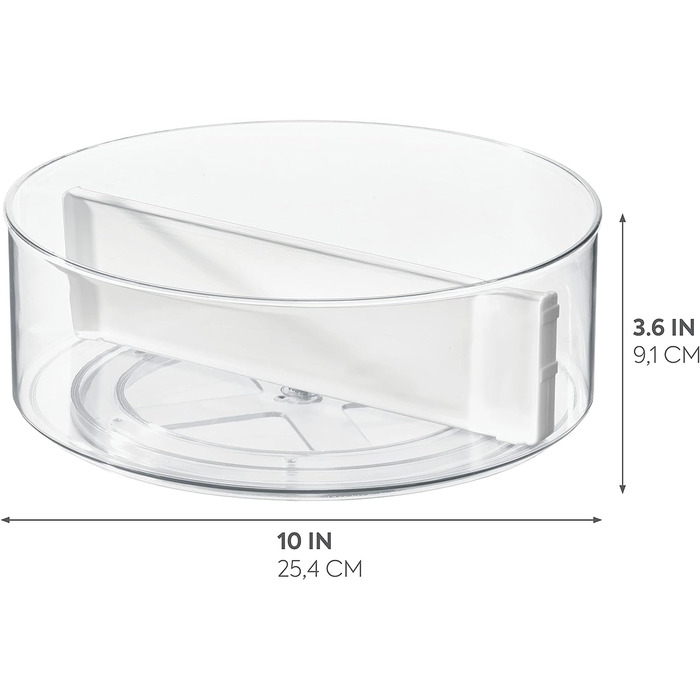 Контейнер для хранения с разделителем, прозрачный и белый 9,02 x 9,50 x 2,54 см iDesign