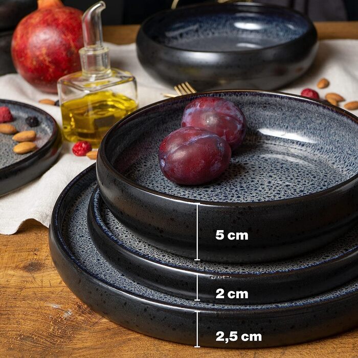 Набор посуды из керамогранита 18 предметов, черный Moritz & Moritz Solid