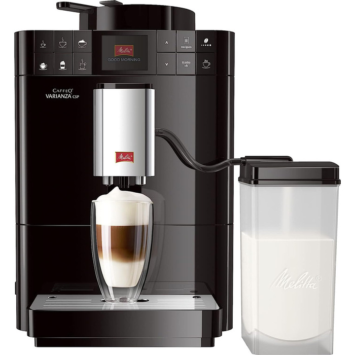 Кофемашина на 2 чашки с вспенивателем молока <b>Melitta</b> F57/0-102 Varianza CSP, черная