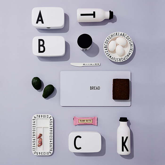 Ланч-бокс B 6,5x11x18 см черно-белый Personal Lunch Box Design Letters