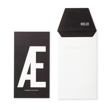 Открытка N 0,1x17x20 см черно-белая AJ Postkarte Design Letters