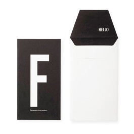 Открытка F 0,1x17x20 см черно-белая AJ Postkarte Design Letters