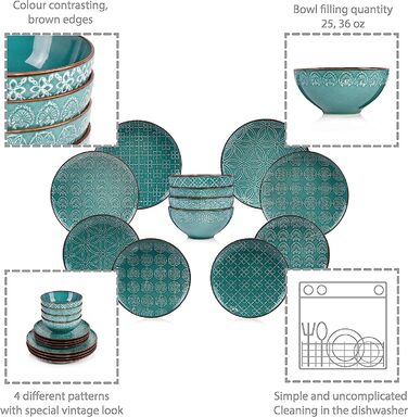 Набор столовой посуды из керамогранита на 4 персоны, 12 предметов Faro Sänger