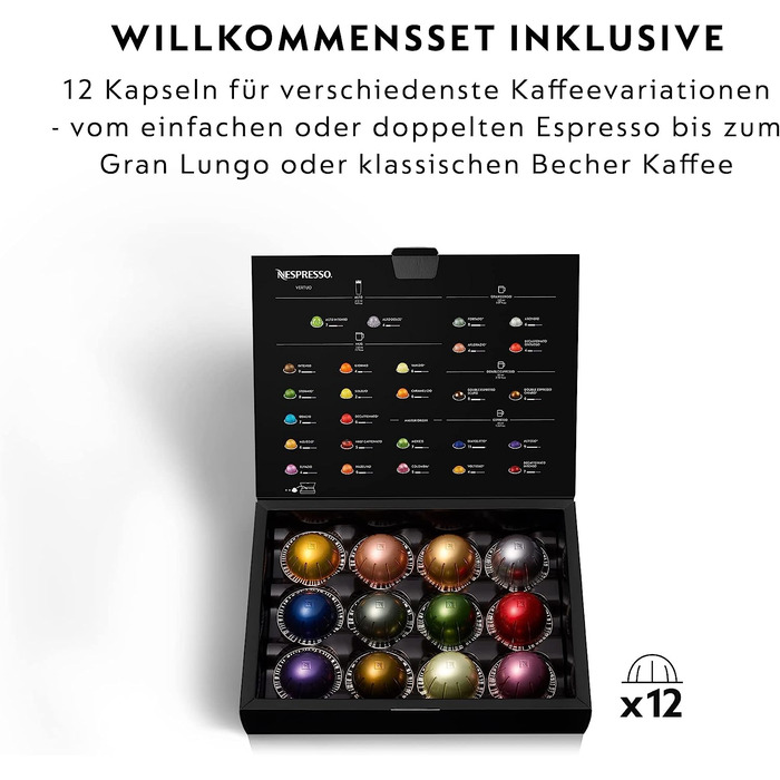 Капсульная кофемашина 1.1 л 1260 Вт, черная Nespresso Vertuo Next XN910C Krups