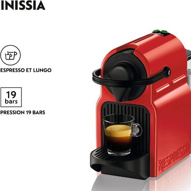 Капсульная кофемашина 0.7 л 1260 Вт, красная Nespresso Inissia YY1531FD Krups