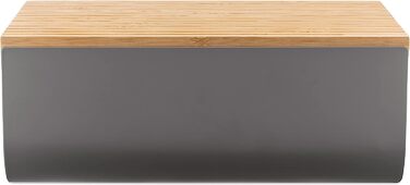Хлебница Alessi Mattina BG03 DG из нержавеющей стали с бамбуковой разделочной доской, 34 x 21 x 14 см