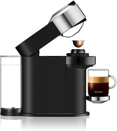 Эспрессо-машина капсульная, черная + вспениватель для молока Nespresso De'Longhi