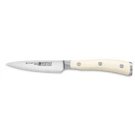 Нож для очистки овощей Wsthof, Классический крем Ikon (4086-6), лезвие 9 см, кованое, всококачественнй дизайнерский нож, удобнй кухоннй нож, белая ручка