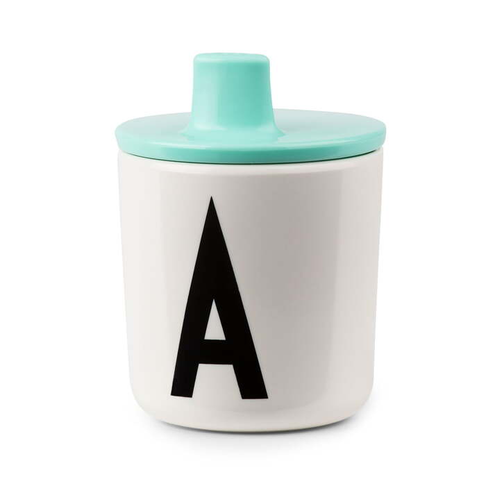 Крышка для детского кормления на кружку 7 см бирюзовая AJ Becherdeckel Design Letters