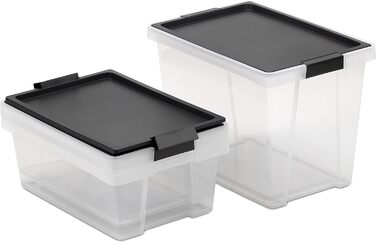 Набор контейнеров с ручками 3 предмета  2 x 7 л, 1 x 15 л, черные TATAY