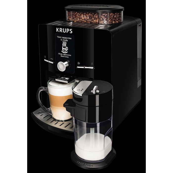 Кофемашина на 2 чашки 1450 Вт, с кофемолкой, черная EA 8298 Krups