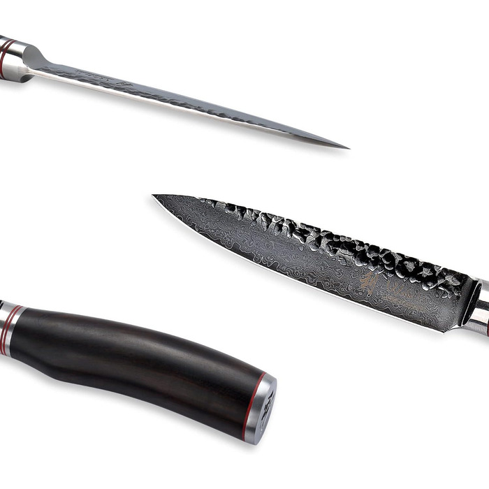Профессиональный универсальный нож из настоящей дамасской стали 12 см Wakoli Ebo