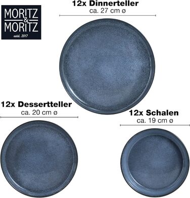 Набор посуды из керамогранита 36 предметов Blue Moritz & Moritz