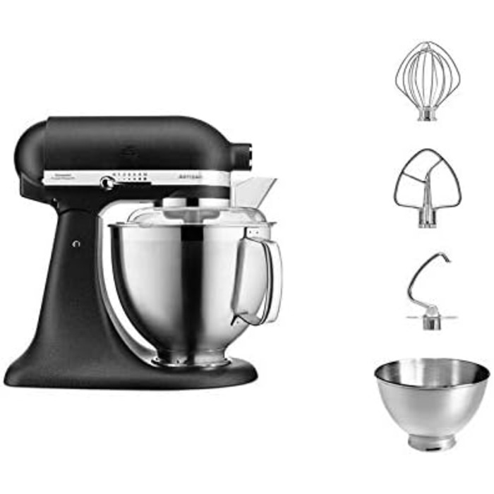 Кухонный комбайн 4.8 л, 300 Вт, 10 скоростей, черный Artisan 5KSM185PS KitchenAid